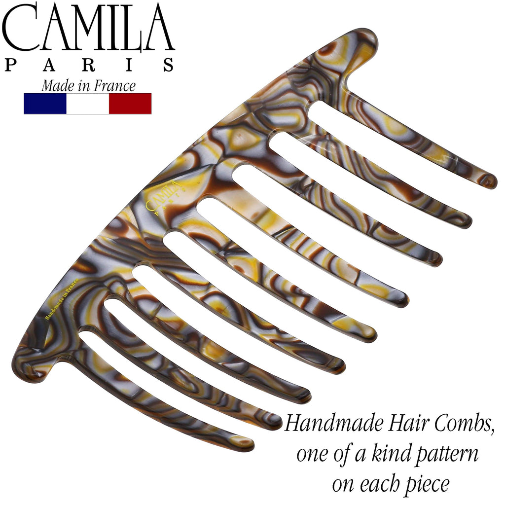 Camila Paris CP3182 French Handmade Side Comb – Onyx 4-Inch Curved Hair Clip