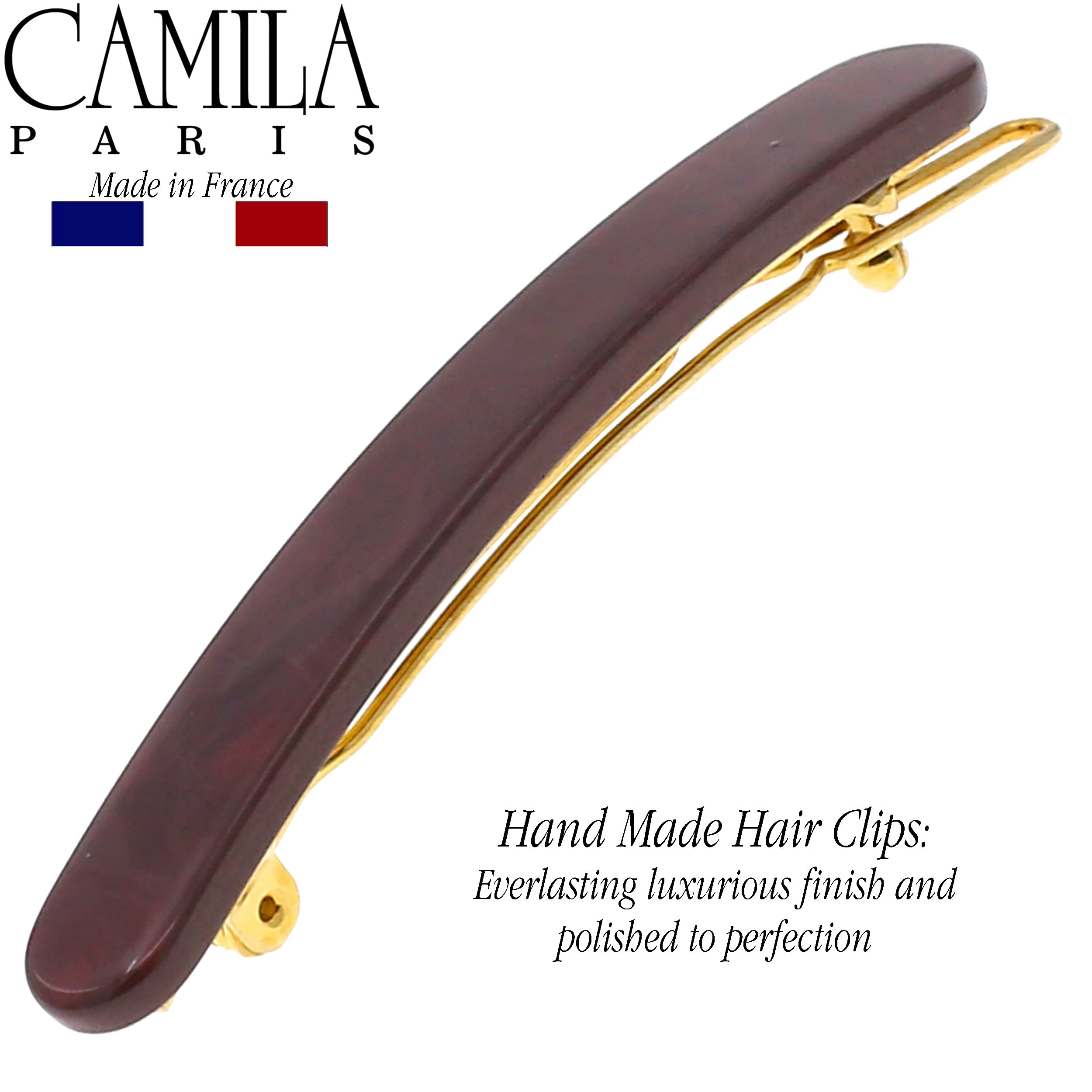 Camila Paris CP3283 French Hair Barrette Clip – Handmade in France, Strong Hold, No Slip