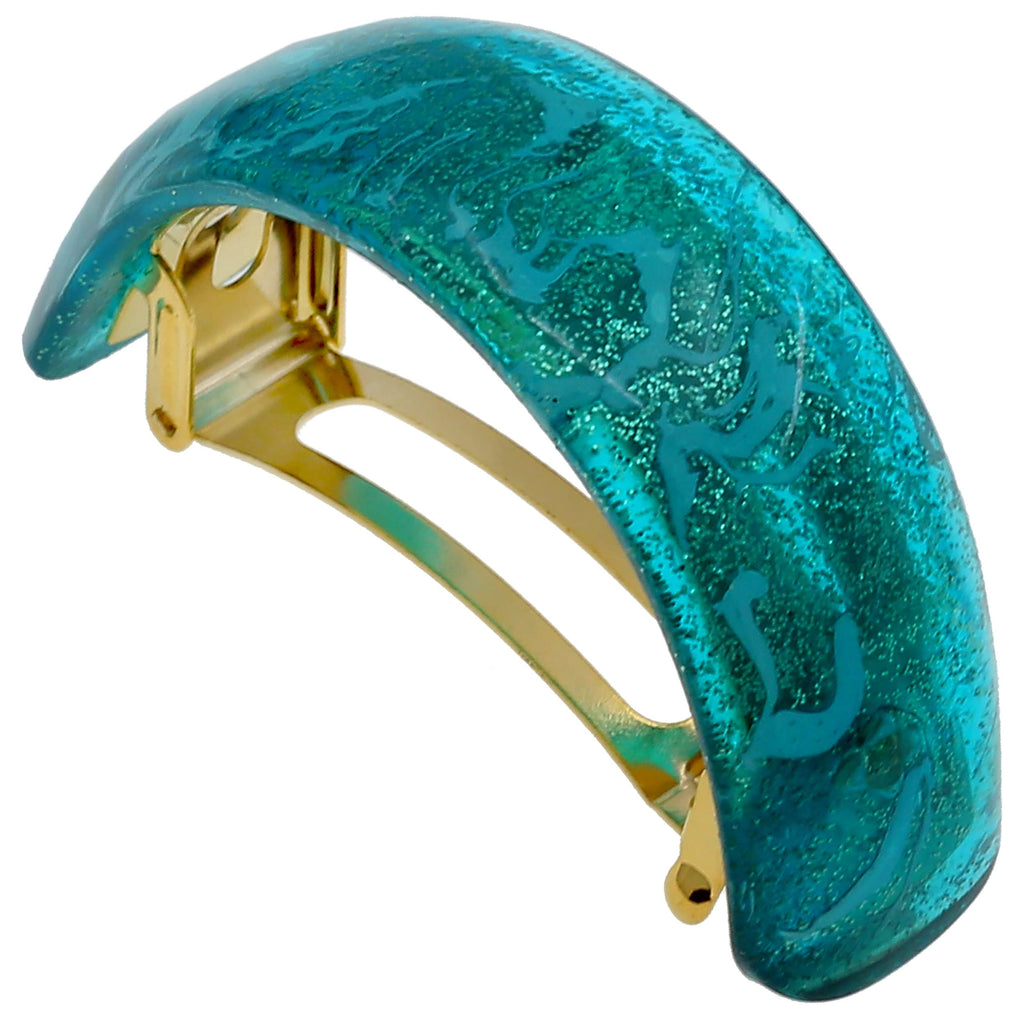 Camila Paris CP3300 Turquoise French Hair Barrette – Strong Hold Clip for Fine Long Hair | Made in France