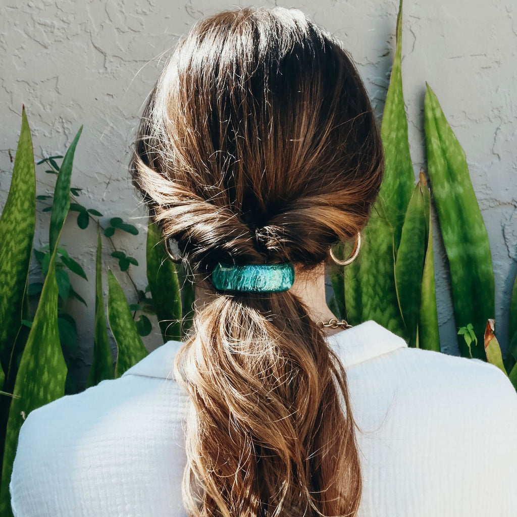 Camila Paris CP3300 Turquoise French Hair Barrette – Strong Hold Clip for Fine Long Hair | Made in France