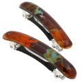 Camila Paris CP3328 French Hair Barrette Clip – 2-Pack (Orange), Strong Hold with Rubberized Clasp, Made in France