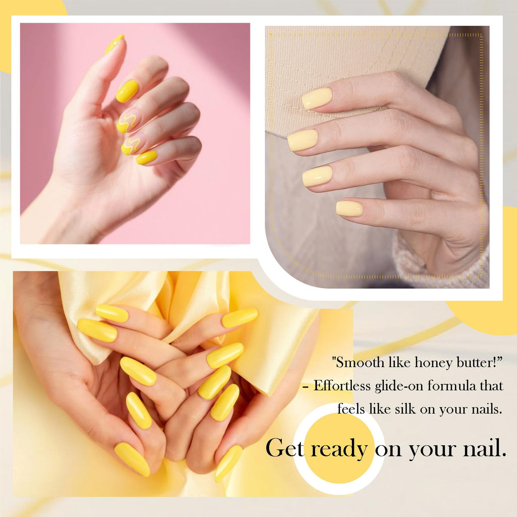 CAMILA Neon Yellow Gel Nail Polish Set – 6x15ml, Soak Off UV/LED, High Pigment