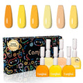 CAMILA 6-Piece Yellow Gel Nail Polish Set – HEMA-Free, UV/LED Soak-Off, High Pigment & Long-Lasting Shine