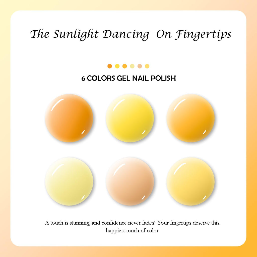 CAMILA Neon Yellow Gel Nail Polish Set – 6x15ml, Soak Off UV/LED, High Pigment