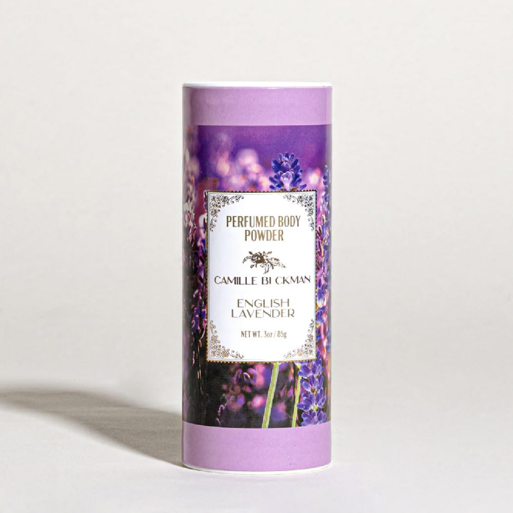 Camille Beckman English Lavender Talc-Free Body Powder 3oz | Perfumed Dusting Powder
