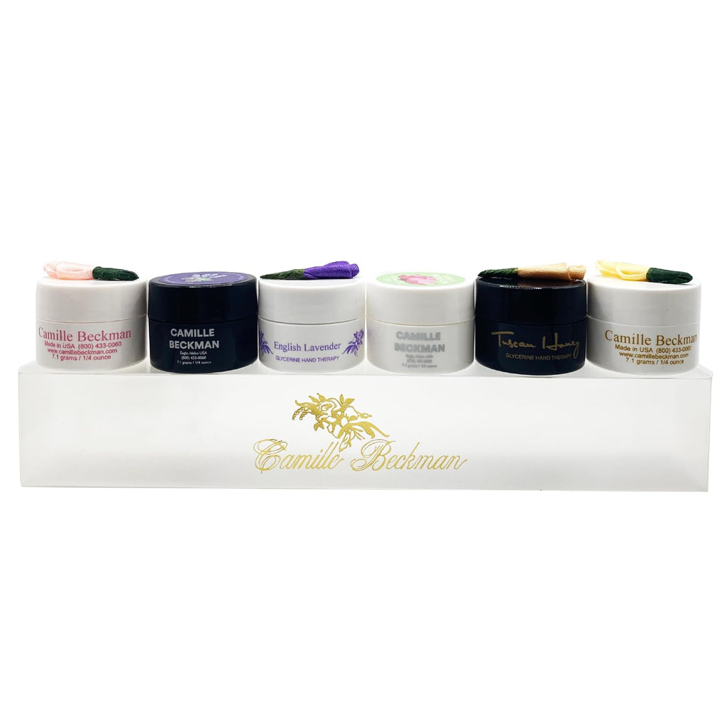 Camille Beckman Glycerine Hand Therapy Sampler — 6 Travel Pots, 0.25 oz Each