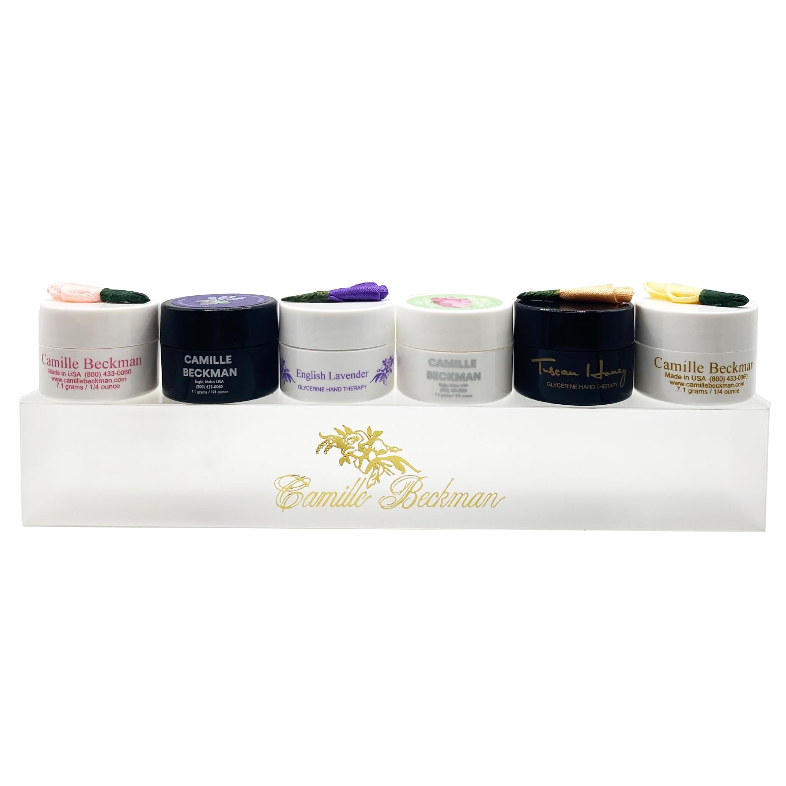 Camille Beckman Glycerine Hand Therapy Sampler — 6 Travel Pots, 0.25 oz Each