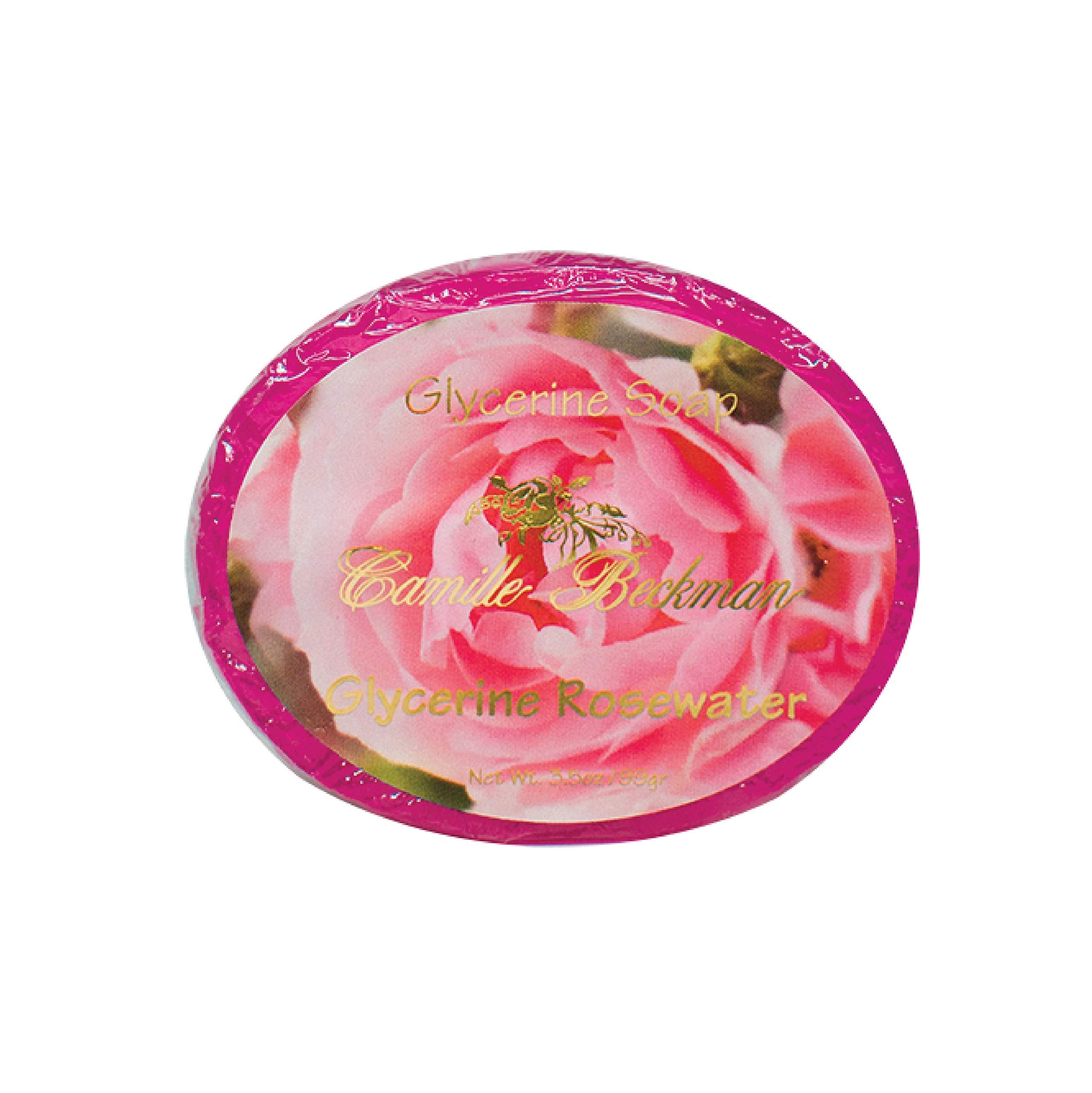 Camille Beckman Glycerine Rosewater Bar Soap – 3 Bars (3.5 oz) for Hands, Face & Body