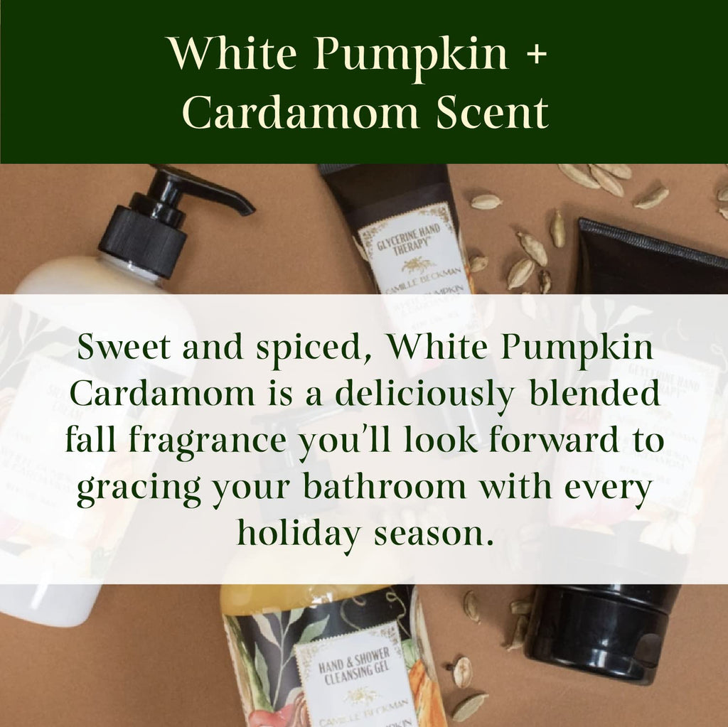 Camille Beckman Hand & Shower Cleansing Gel – White Pumpkin & Cardamom, 13 oz