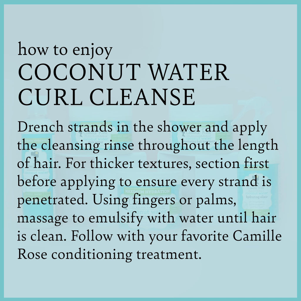 Camille Rose Shampoo Coconut Water Curl Cleanse – Lightweight Moisturizing for Soft, Bouncy Curls (12 Fl Oz)