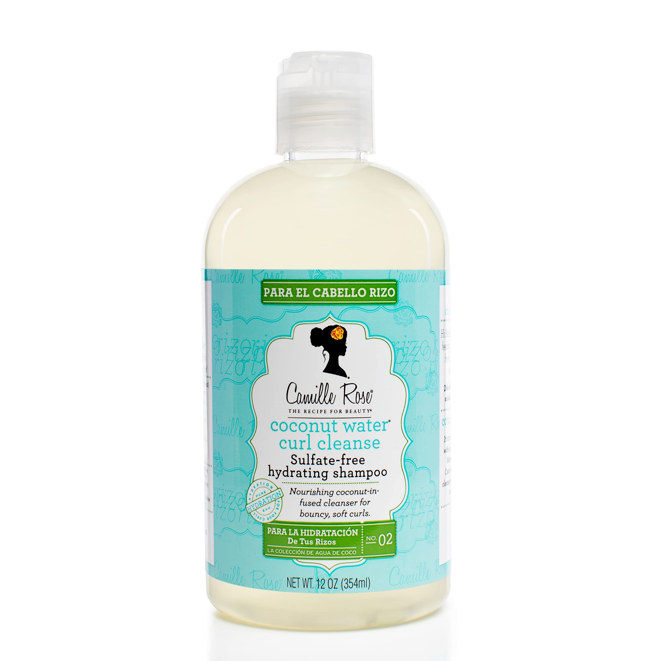 Camille Rose Shampoo Coconut Water Curl Cleanse – Lightweight Moisturizing for Soft, Bouncy Curls (12 Fl Oz)