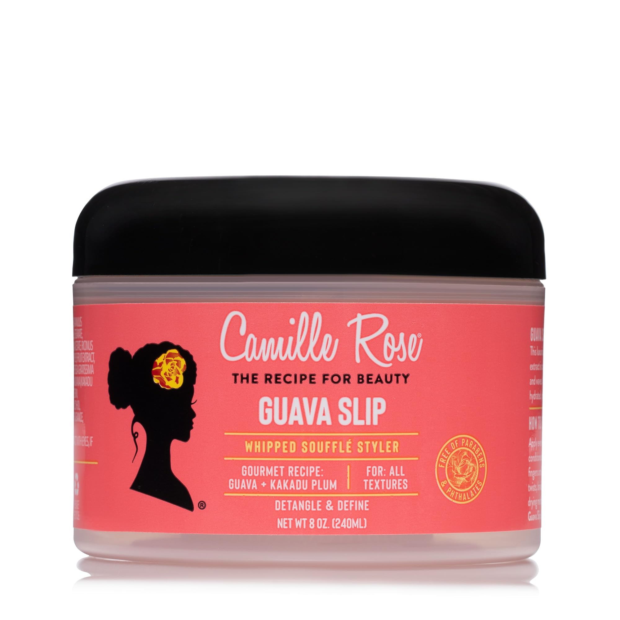 Camille Rose Guava Whipped Hair Styling Cream – Detangle, Frizz Control & Curl Definition (8 oz)