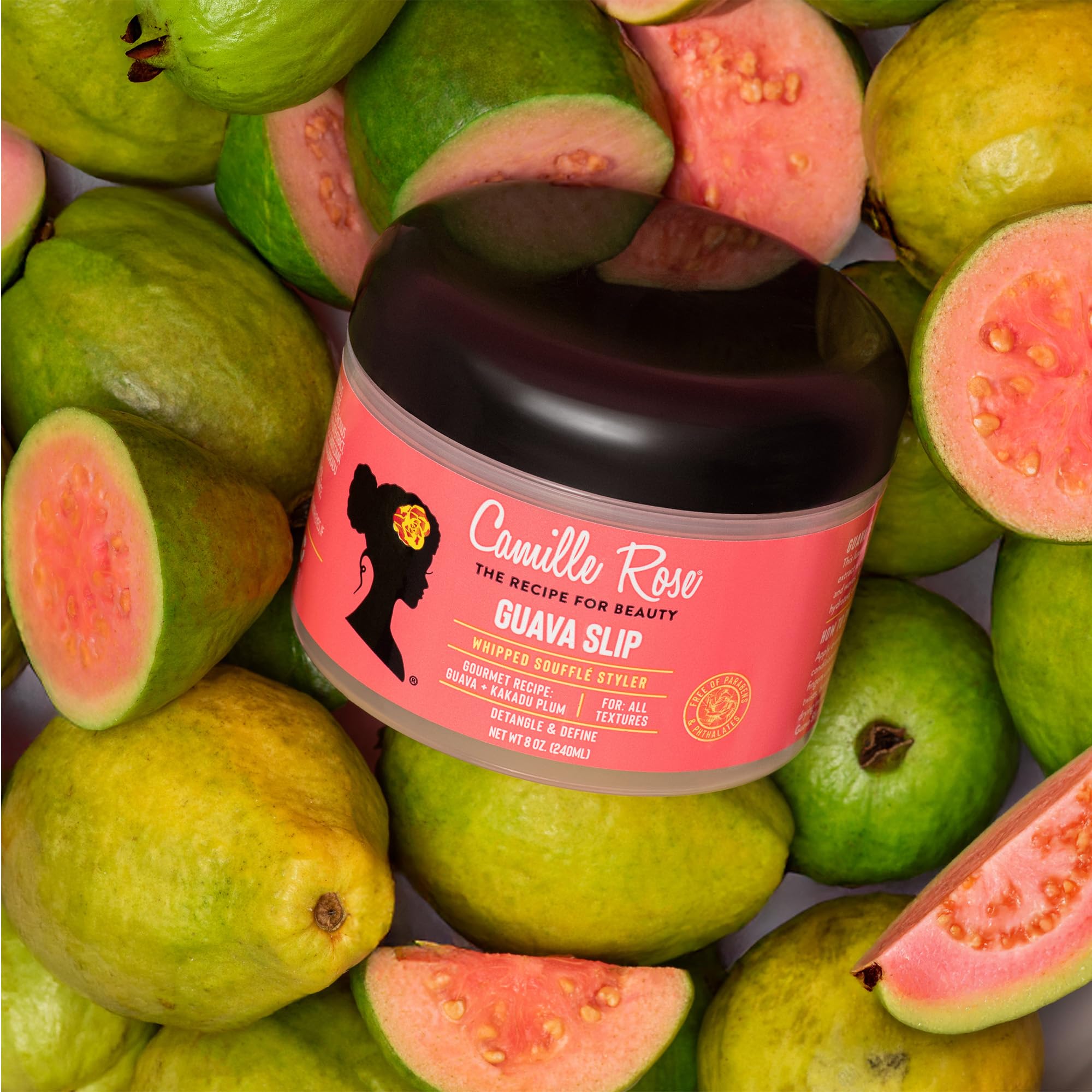 Camille Rose Guava Whipped Hair Styling Cream – Detangle, Frizz Control & Curl Definition (8 oz)
