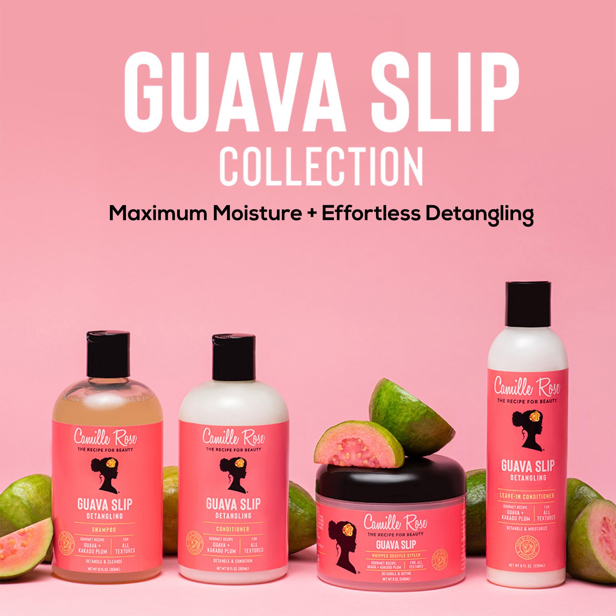 Camille Rose Guava Whipped Hair Styling Cream – Detangle, Frizz Control & Curl Definition (8 oz)