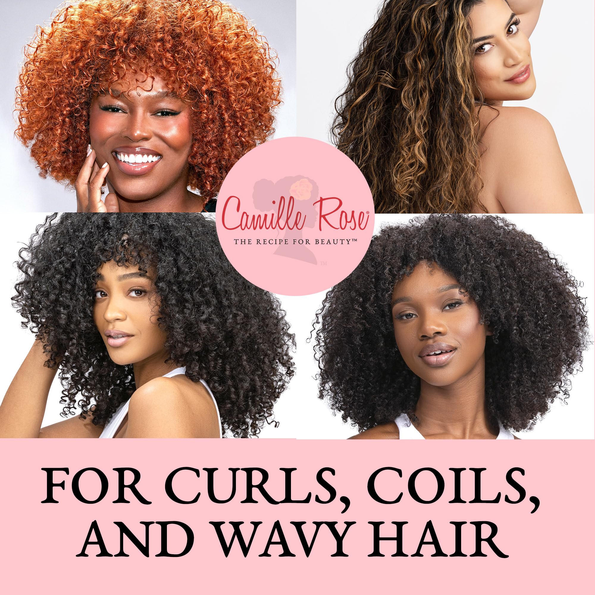 Camille Rose Guava Whipped Hair Styling Cream – Detangle, Frizz Control & Curl Definition (8 oz)