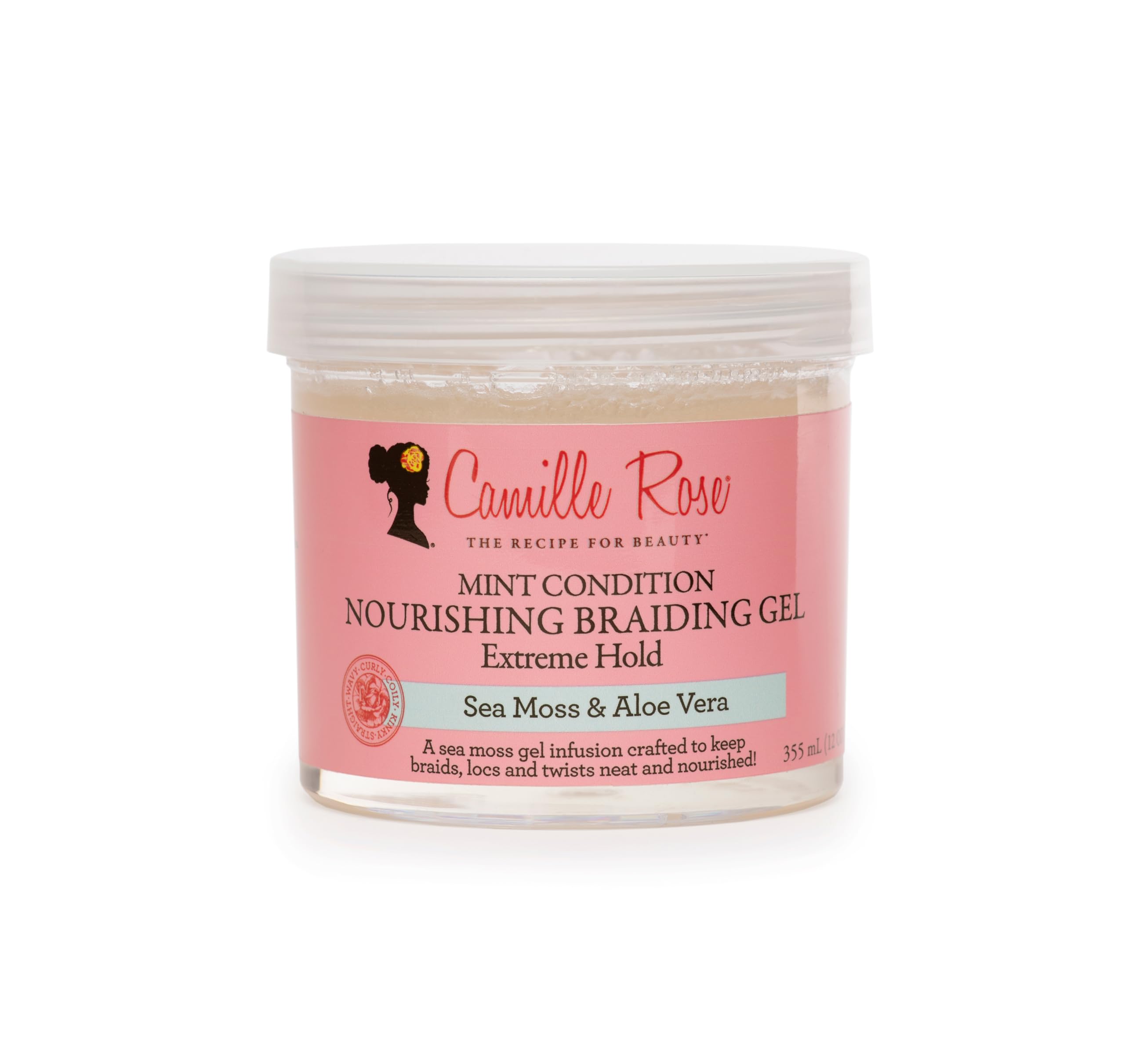 Camille Rose Mint Condition Braiding Gel – Sea Moss & Aloe Vera, 12 oz