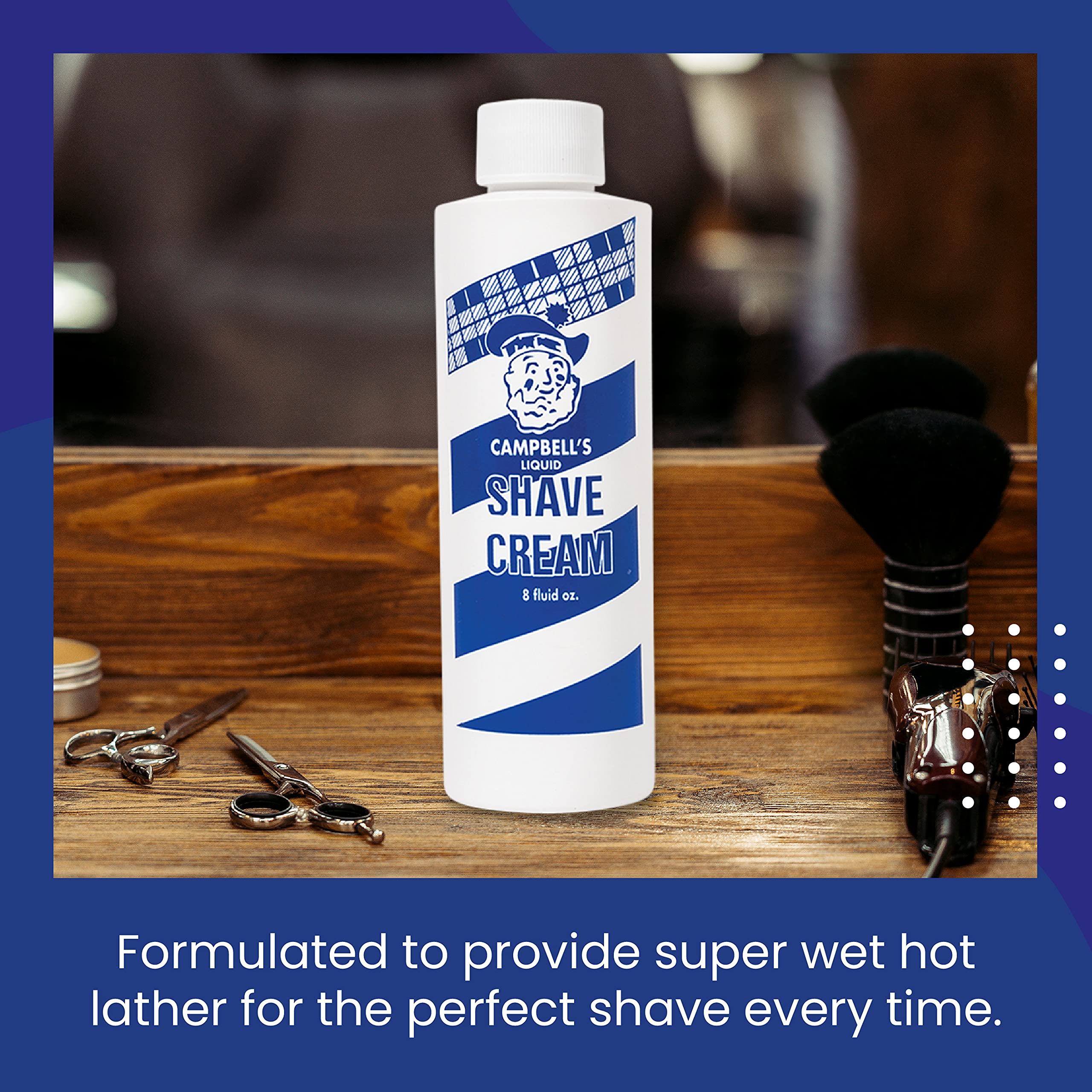 Campbell's Liquid Shave Cream 8 oz for Barbers — Thick Lather for LatherKing Machines