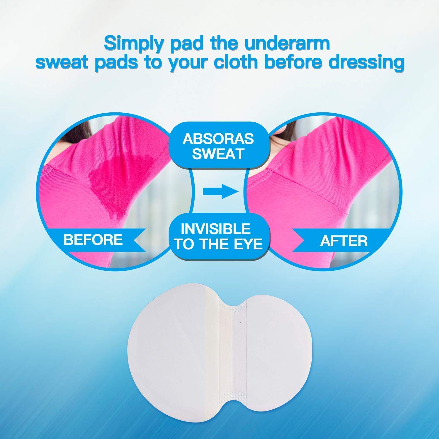 CANAGROW Large Underarm Sweat Pads – 50 Disposable, Ultra-Thin Protection for Men & Women