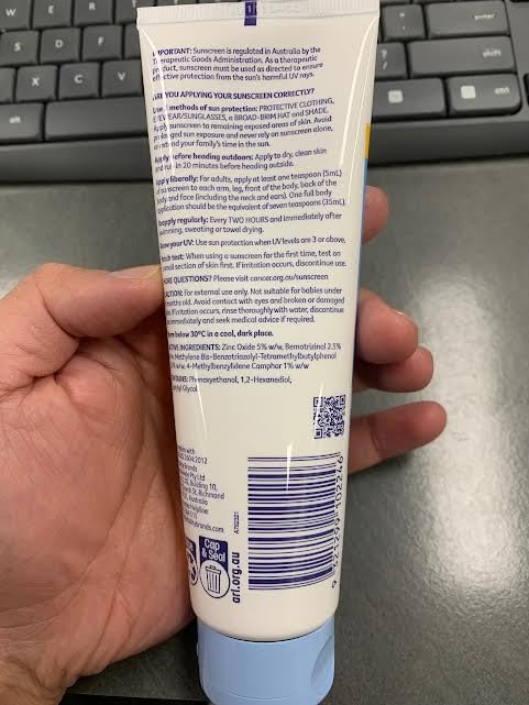 Cancer Council Australia Sensitive Sunscreen SPF50+ 110 ml – Fragrance-Free, Dermatologist Tested