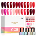 CANNI 30-Pcs Red Gel Nail Polish Set – 9ml, Fire to Burgundy, Soak-Off UV/LED
