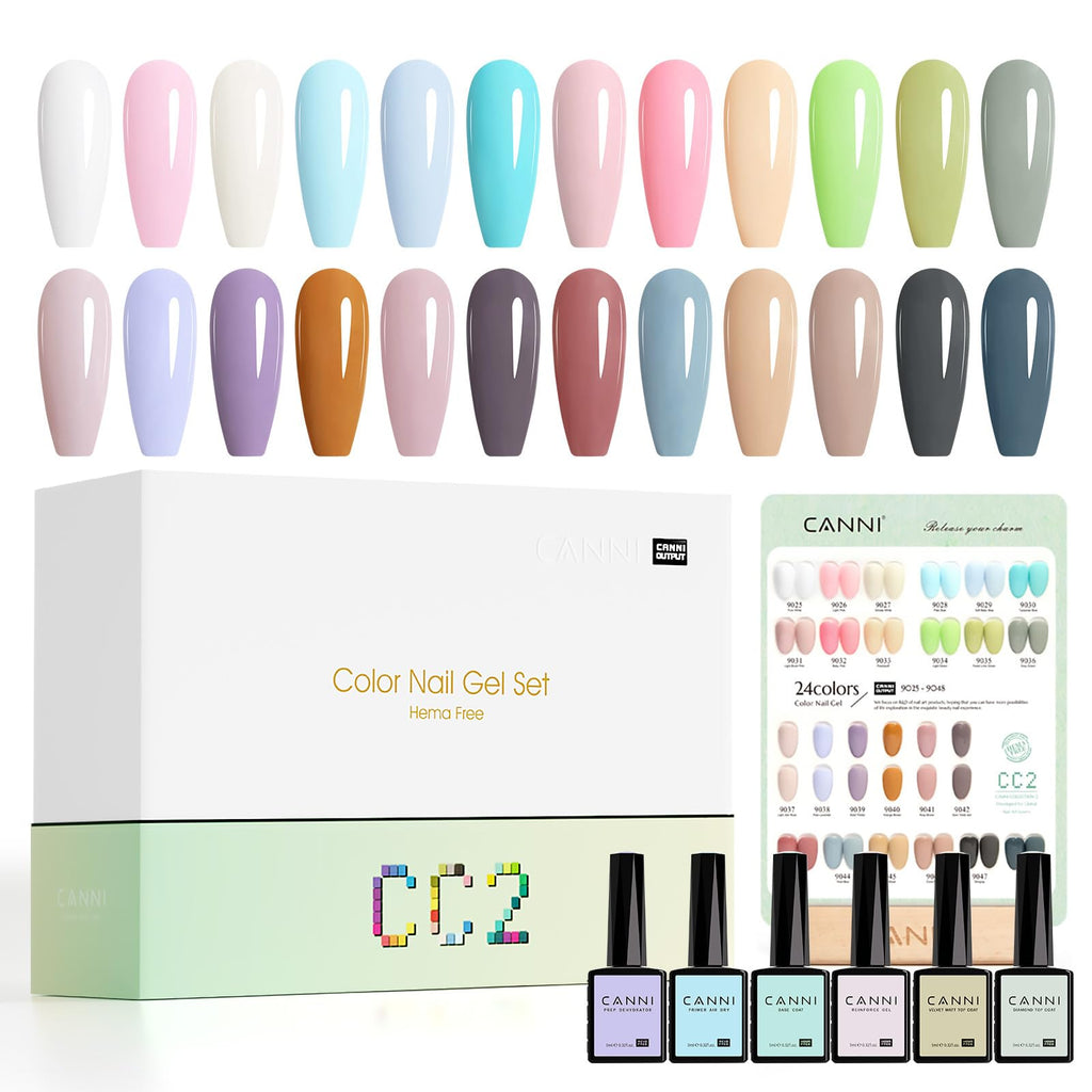 CANNI 30Pcs Gel Nail Polish Set – 9ml Spring & Summer Colors