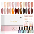 CANNI 30Pcs Jelly Gel Nail Polish Set – 9ml Nude to Red Shades for French Manicure