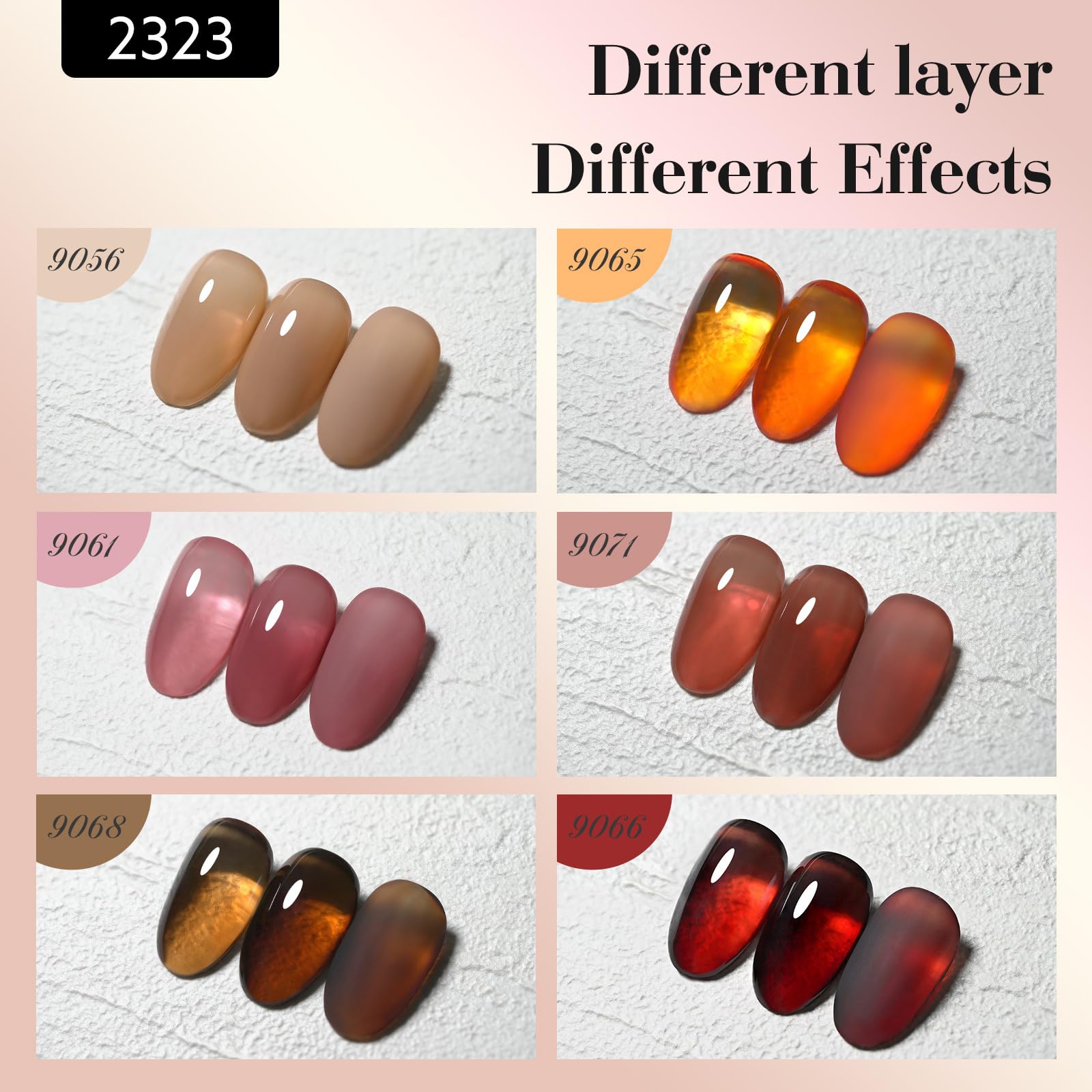 CANNI Brown Jelly Gel Nail Polish Set – 6 Translucent Coffee & Mocha Shades (9ML) | Soak-Off UV/LED