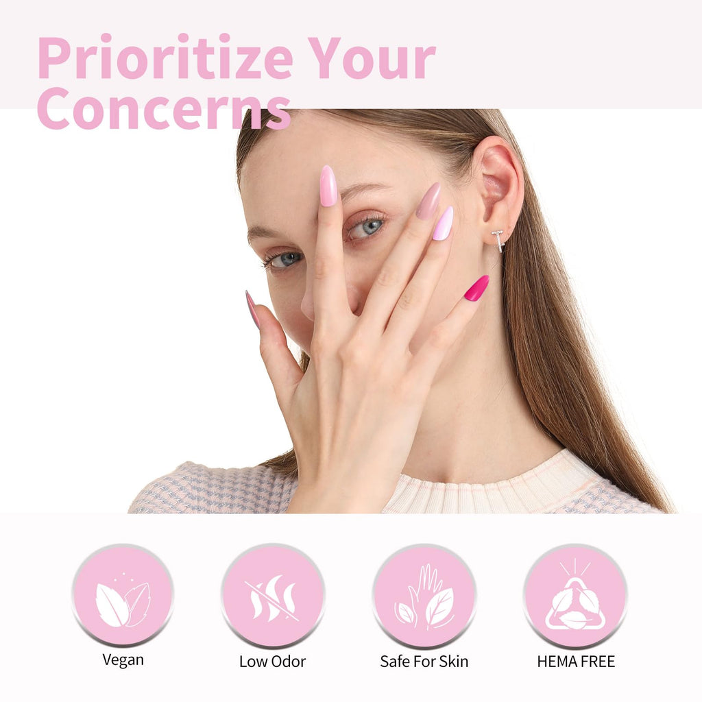 CANNI 9ml Hema-Free Gel Nail Polish Set – 6Pcs Light Pink Kit