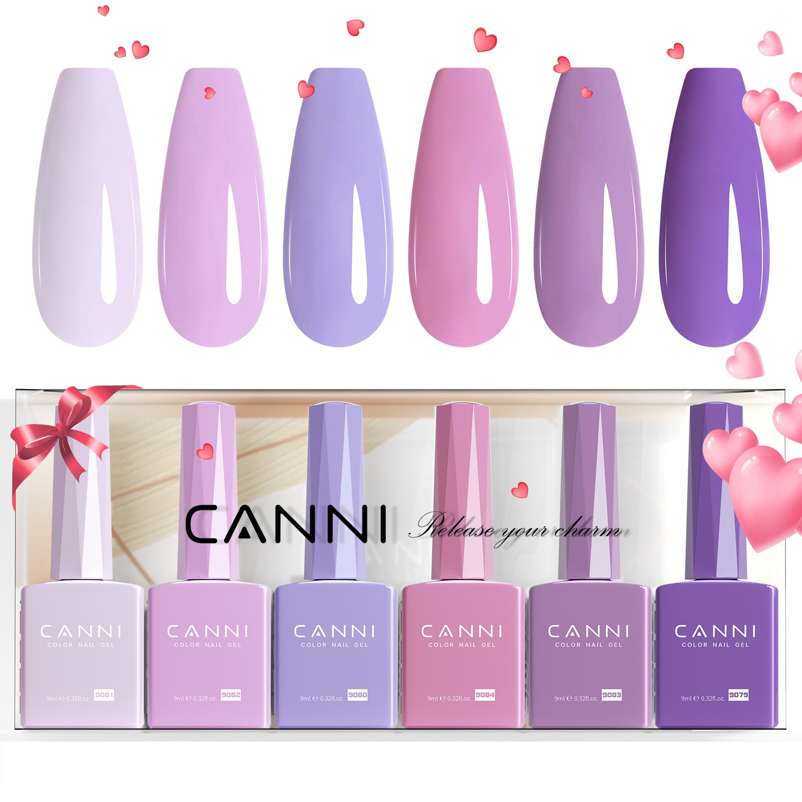 CANNI 6 Colors 9ml Hema-Free Gel Nail Polish Set | Easy DIY Home Manicure