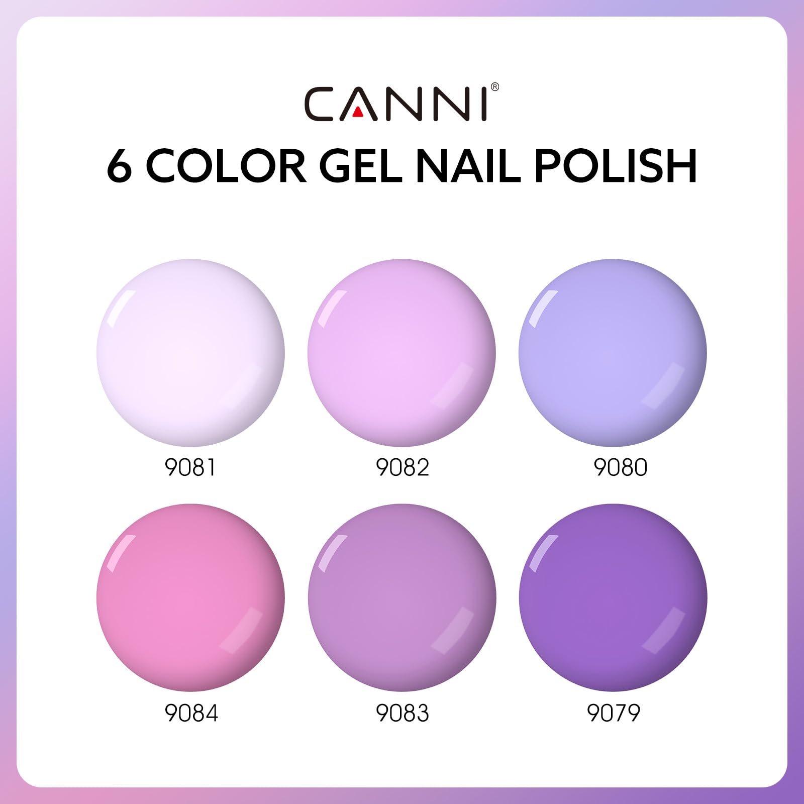 CANNI 6 Colors 9ml Hema-Free Gel Nail Polish Set | Easy DIY Home Manicure