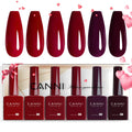 CANNI 6 Colors 9ml HEMA-FREE Dark Red Gel Polish Set – Deep Cherry Burgundy Kit