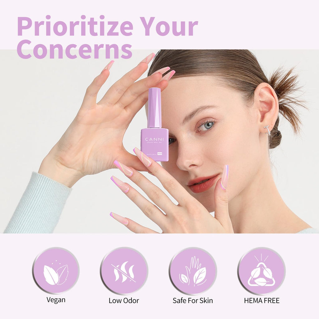 CANNI 6 Colors 9ml Hema-Free Gel Nail Polish Set | Easy DIY Home Manicure