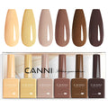 CANNI 6 Colors 9 ml Hema-Free Gel Nail Polish Set – Chocolate Brown Nude Fall Gel Kit