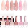 CANNI 6 Colors 9ml Sheer Jelly Pink Gel Nail Polish Set – Neutral Transparent Pink Kit