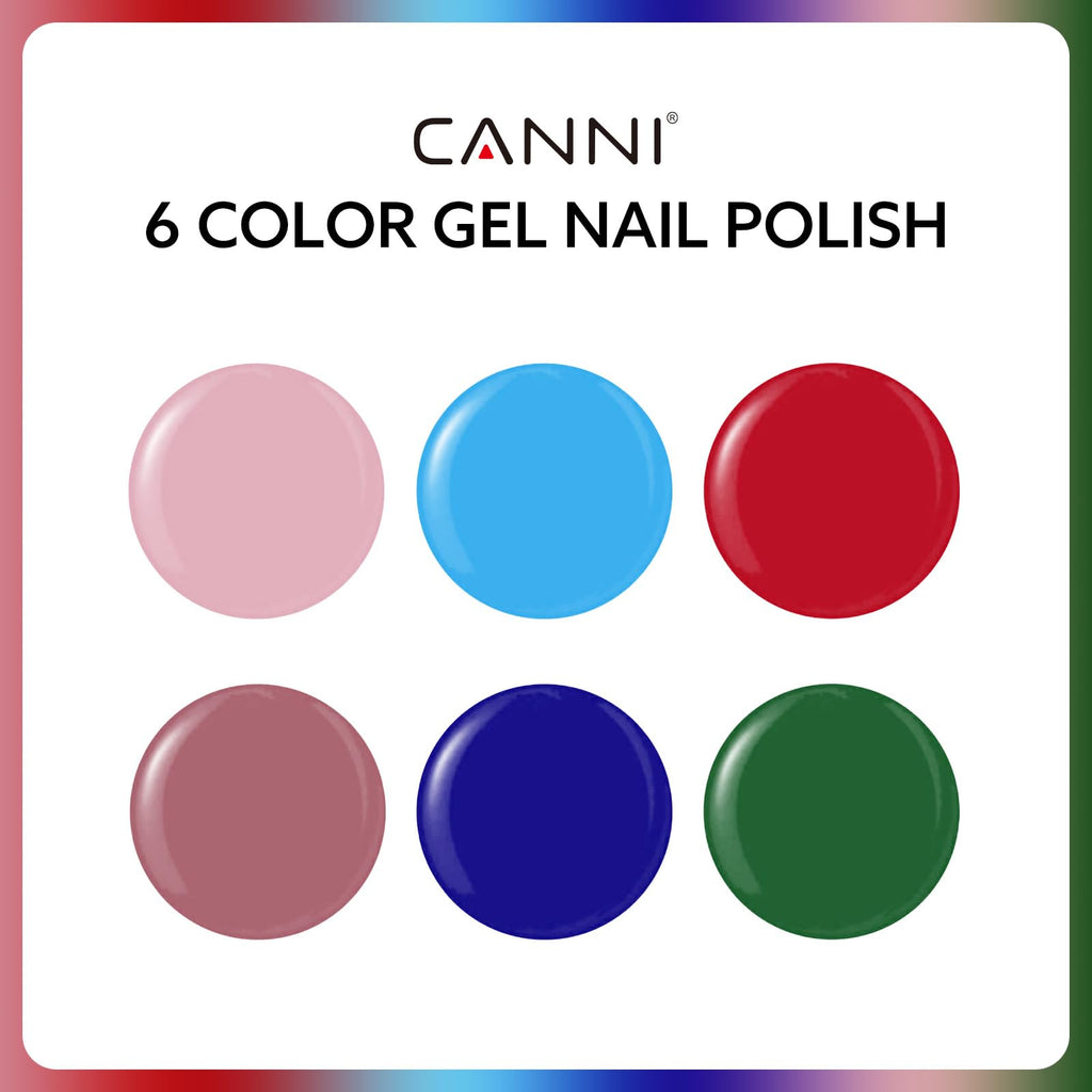 CANNI 6Pcs 9ml Gel Nail Polish Set – HEMA-Free, Long-Lasting Colors for Home Salon