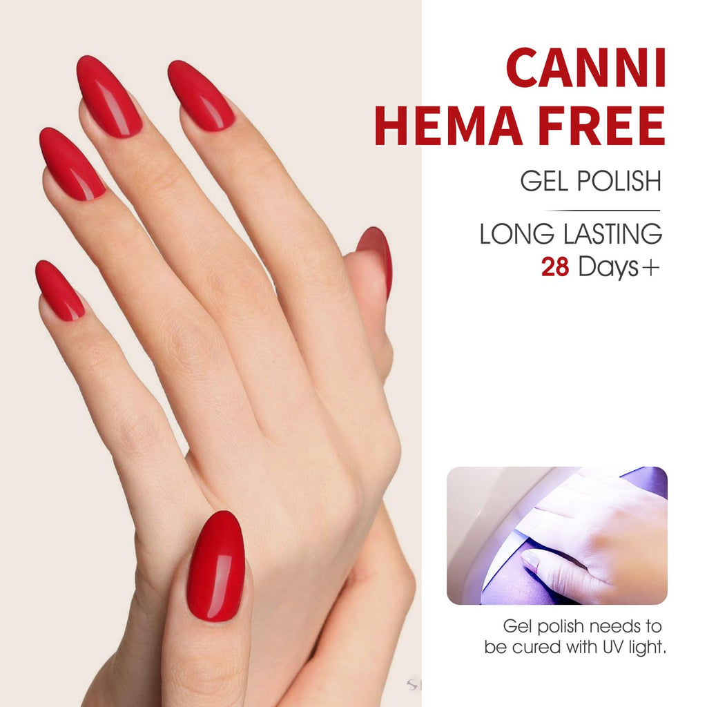 CANNI 6Pcs 9ml Gel Nail Polish Set – HEMA-Free, Long-Lasting Colors for Home Salon