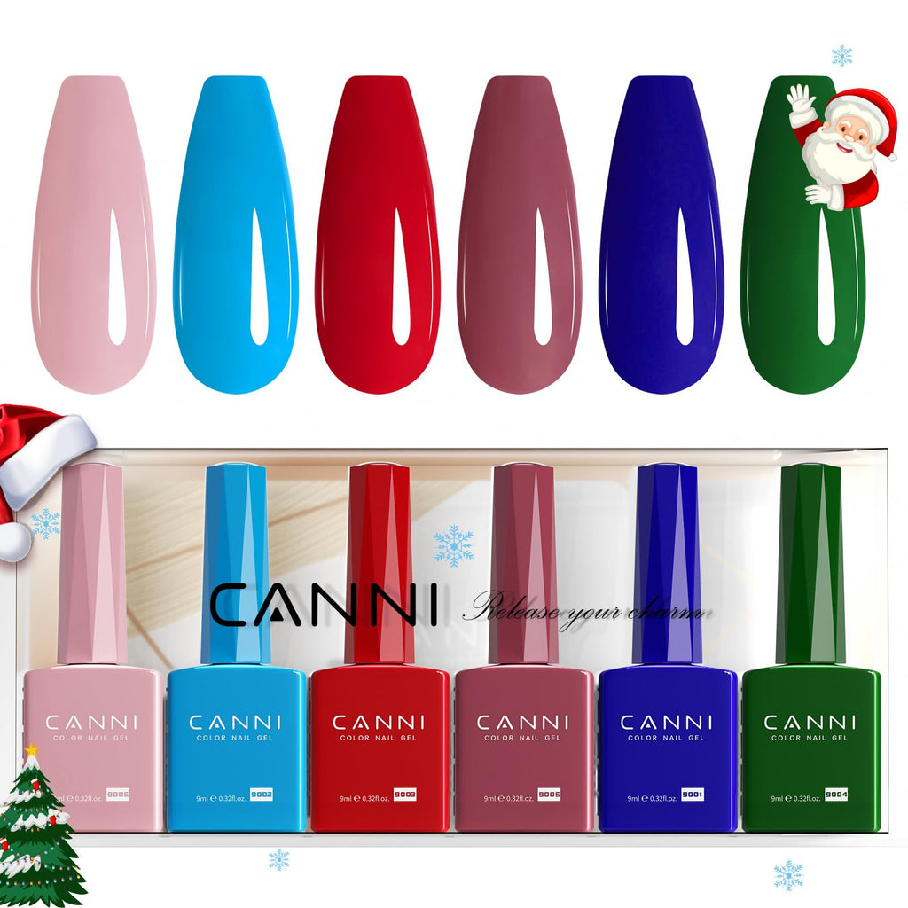 CANNI 6Pcs 9ml Gel Nail Polish Set – HEMA-Free, Long-Lasting Colors for Home Salon
