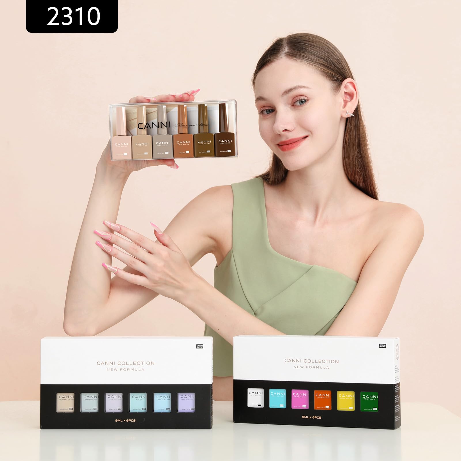 CANNI 6Pcs 9ml HEMA-Free Nude Brown Fall Gel Nail Polish Set – DIY at Home & Gift Ready