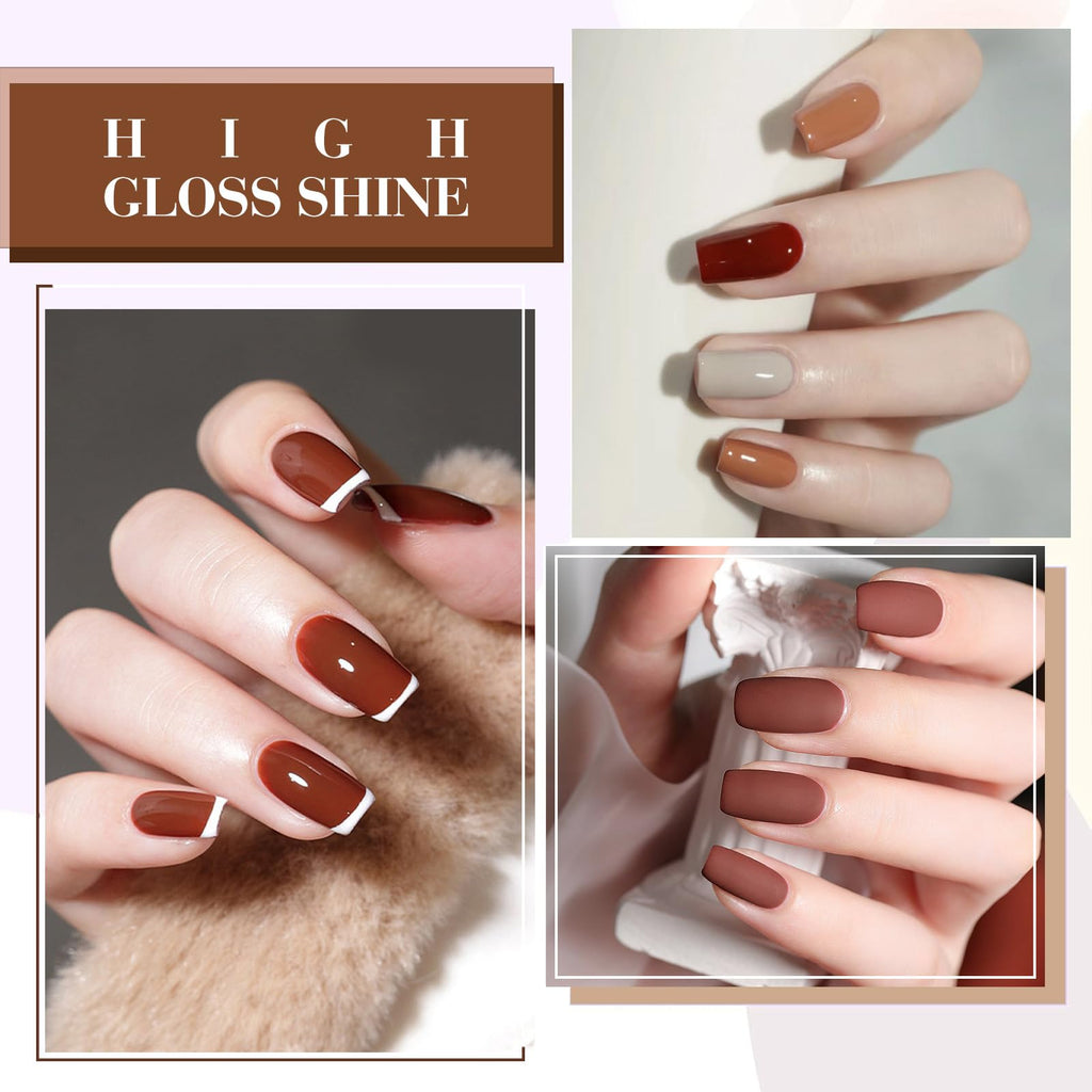 CANNI 6Pcs 9ml HEMA-Free Nude Brown Fall Gel Nail Polish Set – DIY at Home & Gift Ready