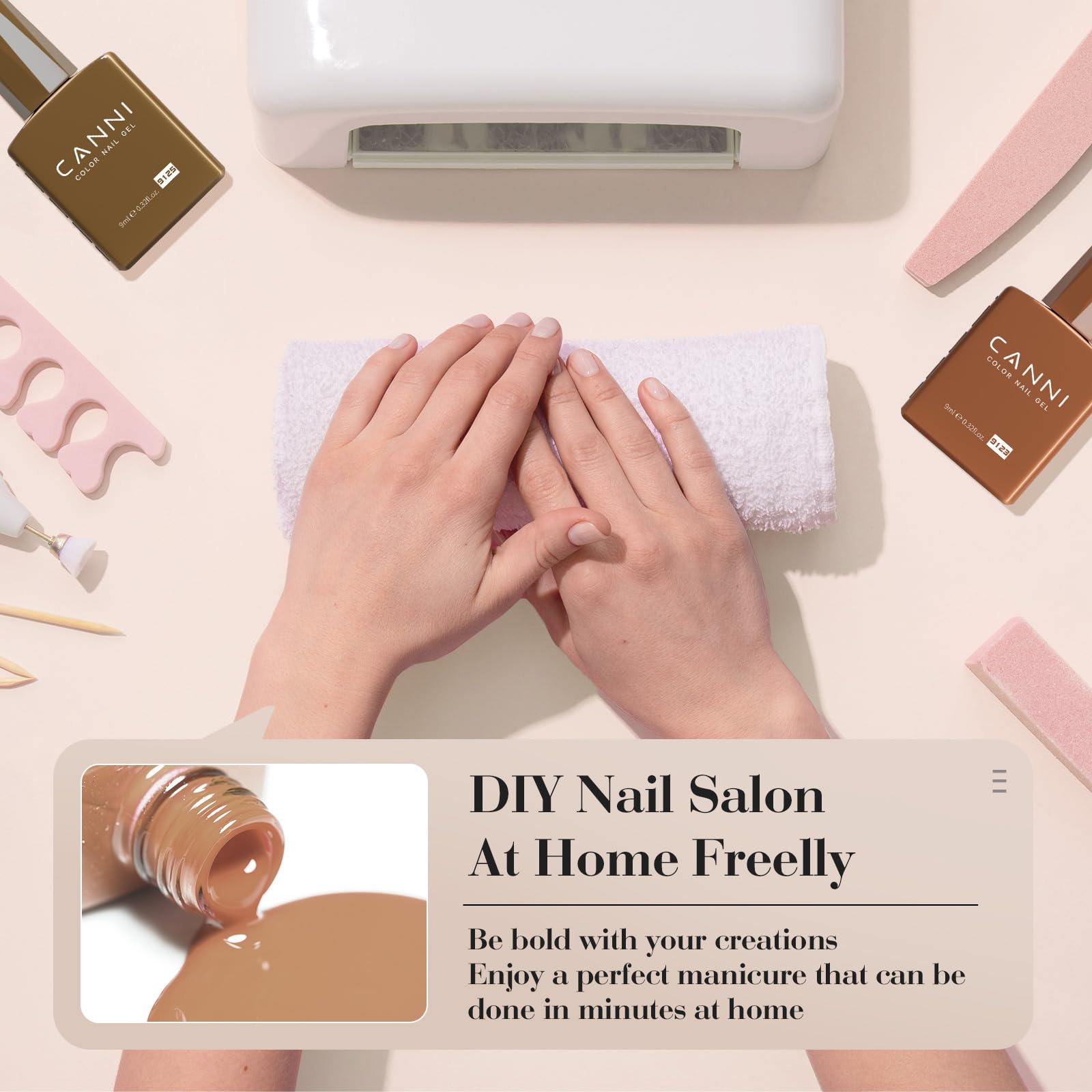 CANNI 6Pcs 9ml HEMA-Free Nude Brown Fall Gel Nail Polish Set – DIY at Home & Gift Ready