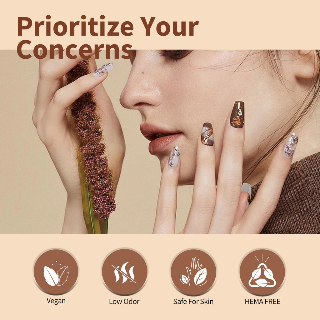 CANNI 6Pcs 9ml HEMA-Free Nude Brown Fall Gel Nail Polish Set – DIY at Home & Gift Ready
