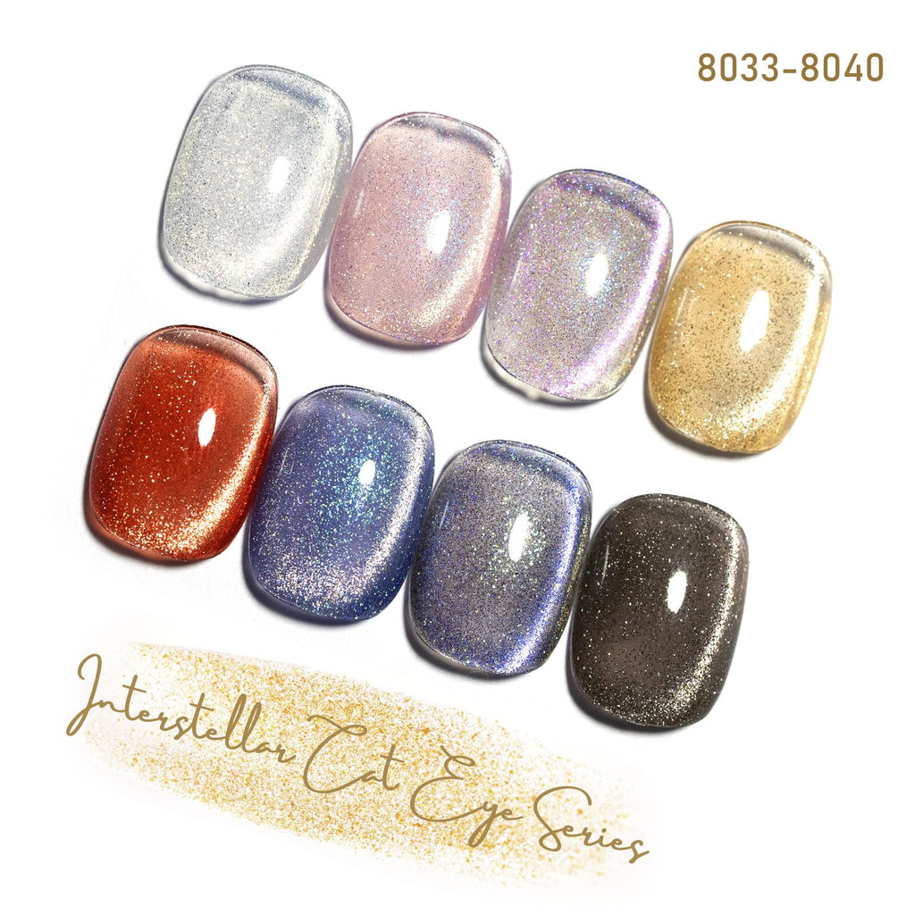 CANNI 8 Pcs 9ml Cat Eye Gel Nail Polish Set – Magnetic Shimmer Colors for DIY Salon Manicures