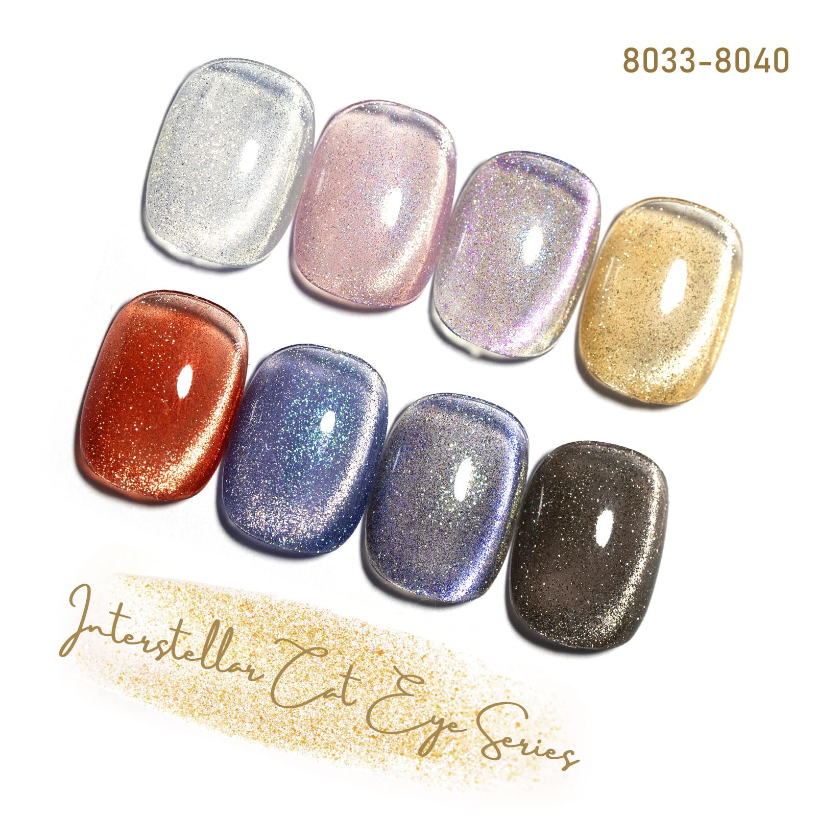 CANNI 8 Pcs 9ml Cat Eye Gel Nail Polish Set – Magnetic Shimmer Colors for DIY Salon Manicures