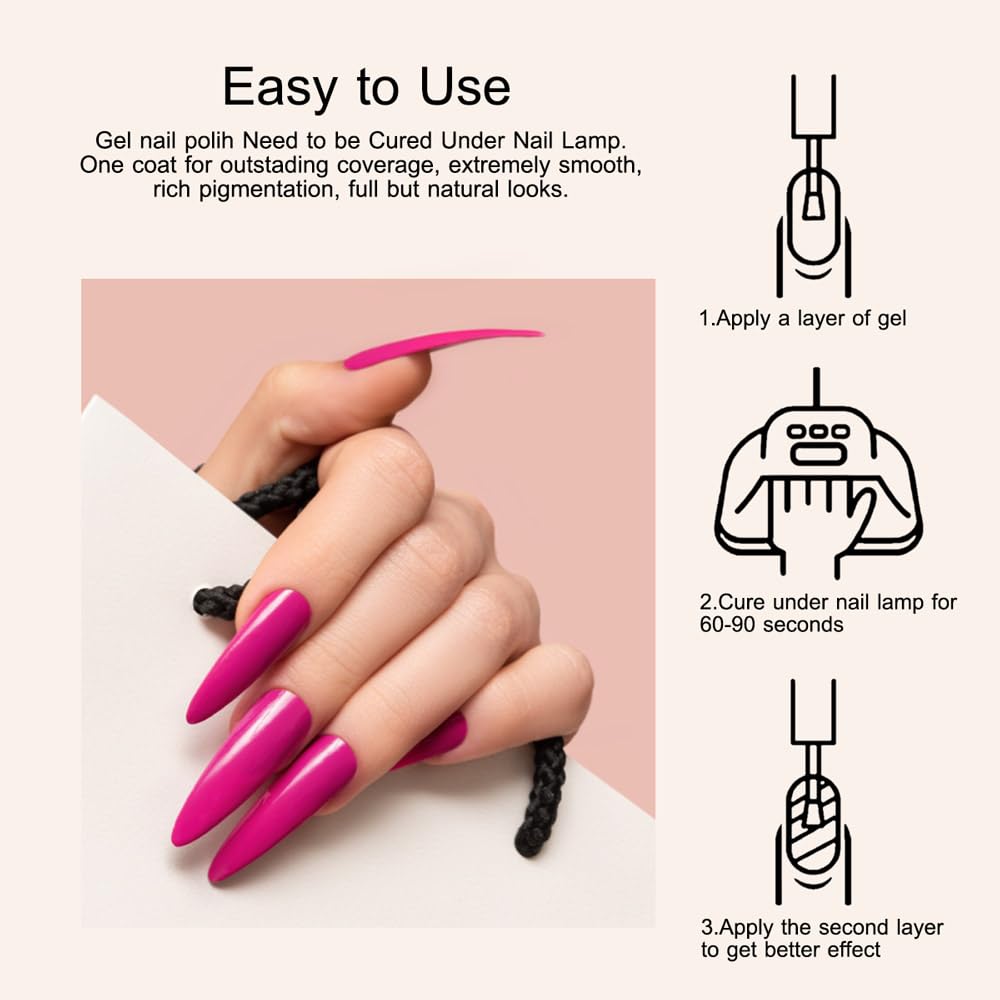 CANNI 9ml Hema-Free Gel Nail Polish Set – 6Pcs Light Pink Kit