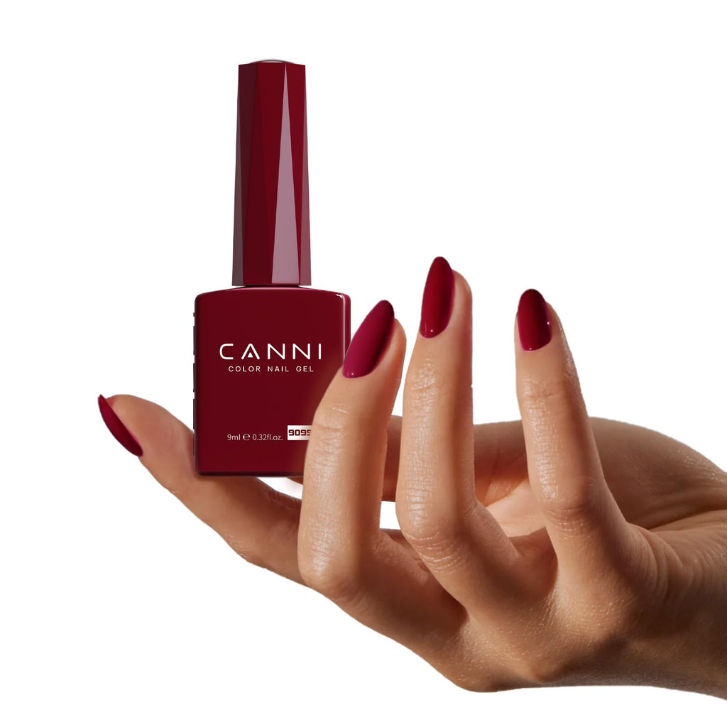 CANNI 6 Colors 9ml HEMA-FREE Dark Red Gel Polish Set – Deep Cherry Burgundy Kit