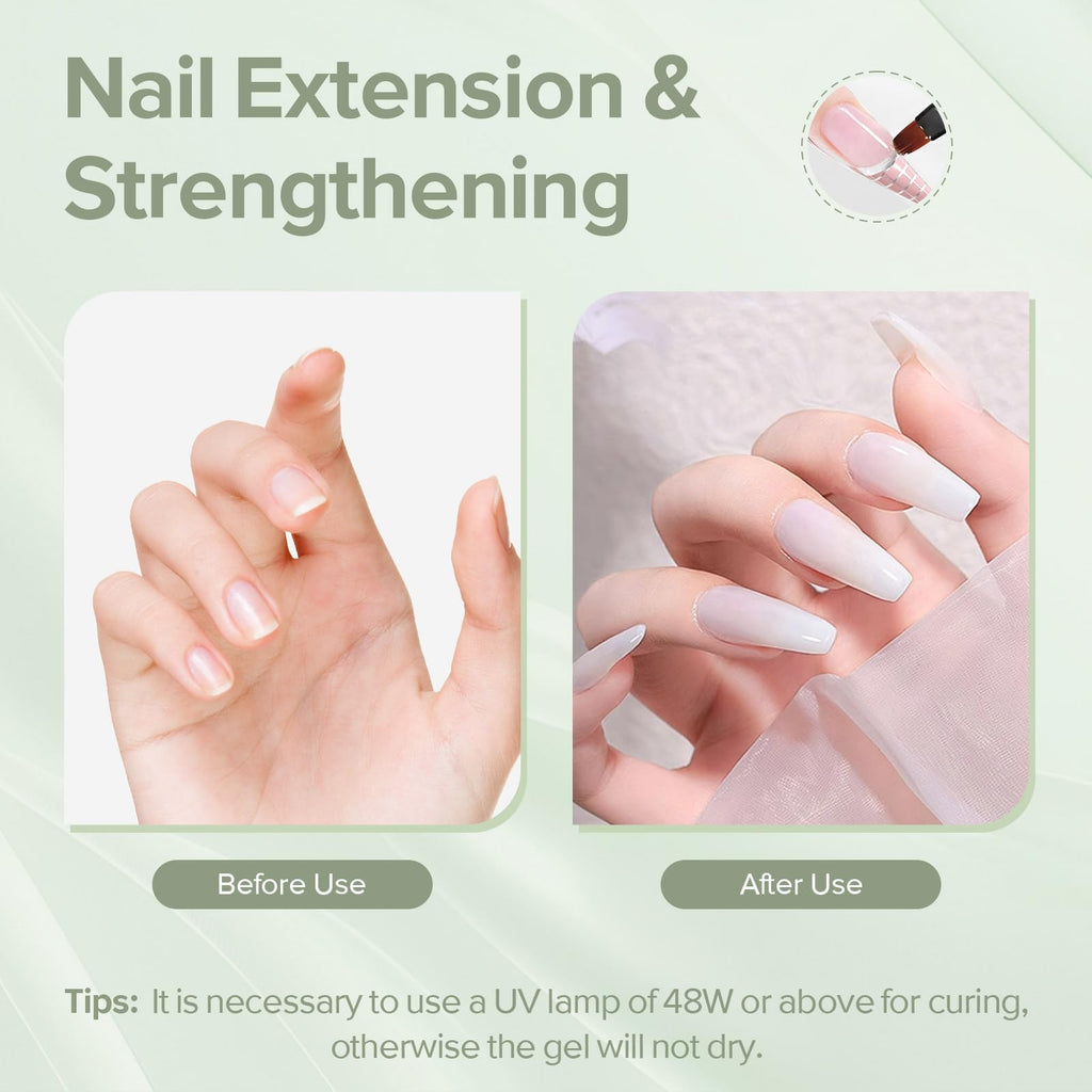 CANNI Builder Gel for Nails – Milky White Hard Gel for Extensions & Overlays
