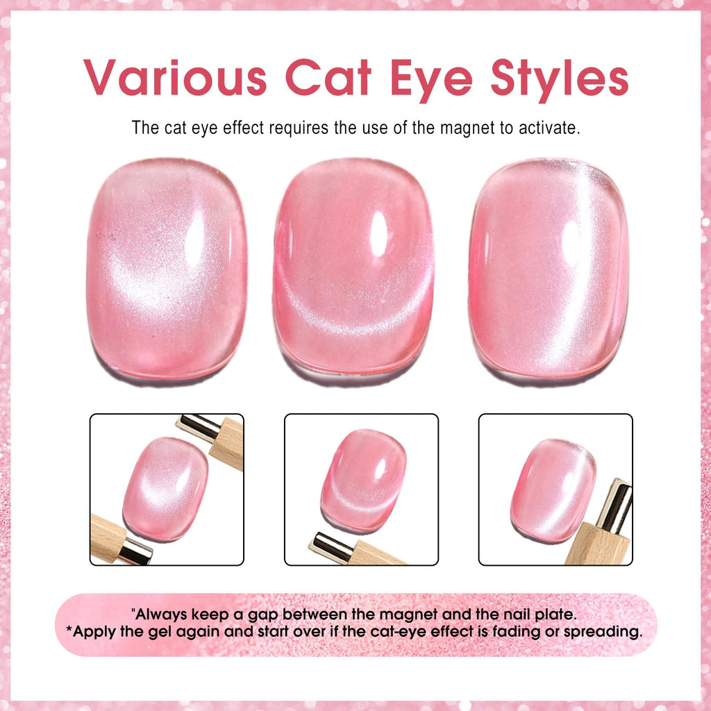 CANNI 8 Pcs Cat Eye Gel Nail Polish Set – 9 ml Magnetic Shimmer Colors