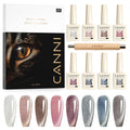 CANNI 8-Piece Cat Eye Gel Nail Polish Set – 9ml Magnetic Shimmer Colors