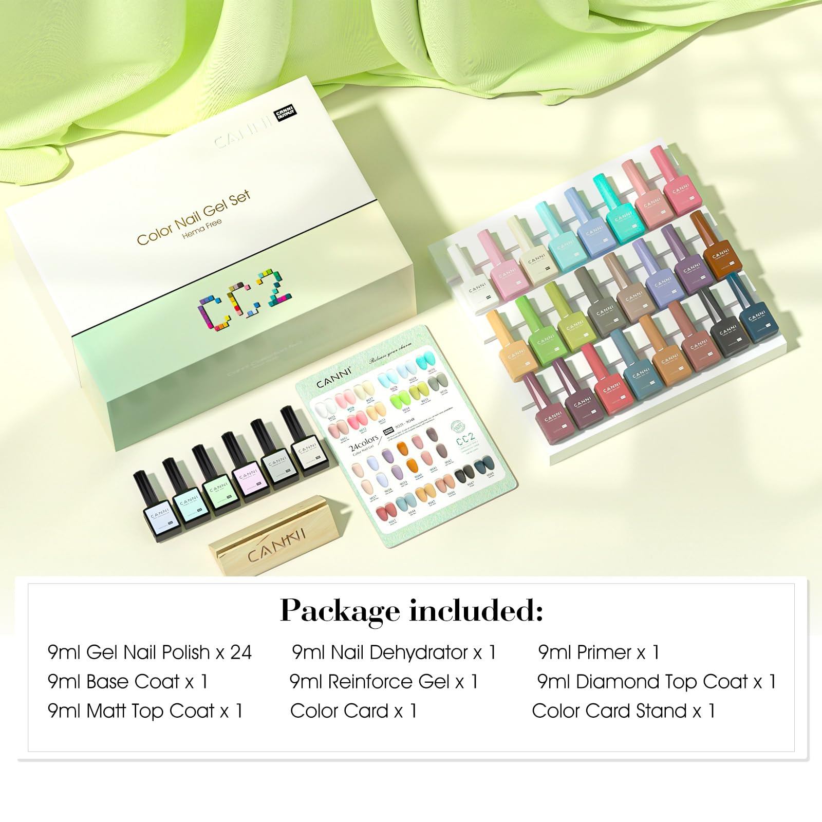 CANNI CC2 Gel Nail Polish Set — 30 Pcs, 9ml, Soak-Off LED Kit for Home Manicure