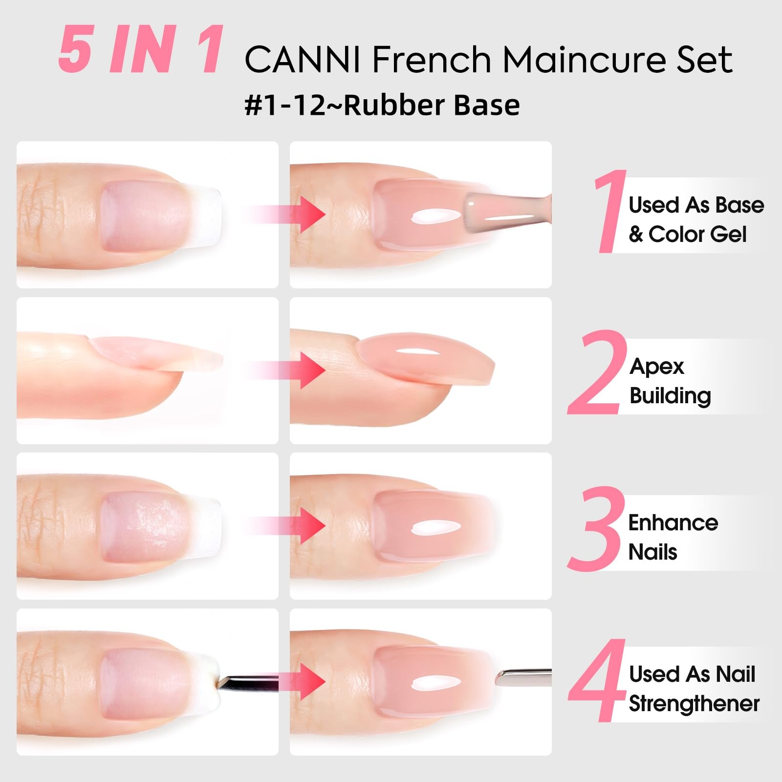CANNI CF1 Gel Nail Polish Set - 30 Pcs, 9ml, Soak-Off, HEMA-Free for Home Manicures